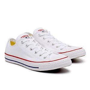 White Converse Low Tops, Size 7, Slightly worn but still look nice